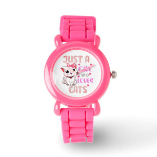 Nur ein Mädchen, das Katzen Liebe - Niedliche Gesc Armbanduhr