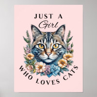 Nur ein Mädchen, das Katzen Liebe