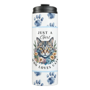 Nur ein Mädchen, das Katzen Liebe Thermosbecher