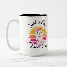 Nur ein Mädchen, das Katzen Liebe Zweifarbige Tasse