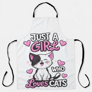 Nur ein Mädchen das Katzen liebt Cute Withe Schürze