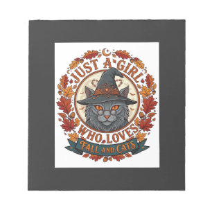 Nur ein Mädchen, das Katzen liebt, Halloween Hexe  Notizblock
