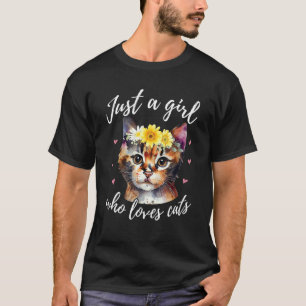 Nur ein Mädchen, das Katzen liebt - Süße Schildpat T-Shirt