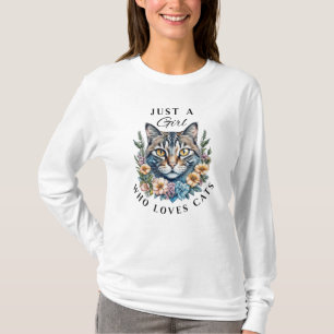 Nur ein Mädchen, das Katzen liebt T-Shirt