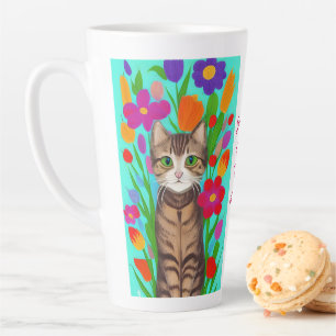 Nur ein Mädchen, das Katzen liebt   Volkskunst Milchtasse