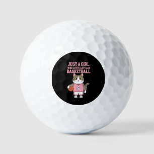 Nur ein Mädchen, das Katzen und Basketball Liebe Golfball