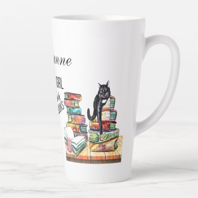 Nur ein Mädchen, das Katzen und Bücher mag Milchtasse (Rechts)
