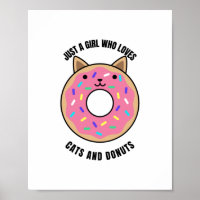 Nur ein Mädchen, das Katzen und Donuts Liebe