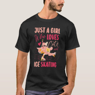 Nur ein Mädchen, das Katzen und Eiskunstlauf liebt T-Shirt