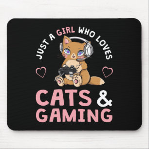 Nur ein Mädchen, das Katzen und Gaming liebt, süße Mousepad