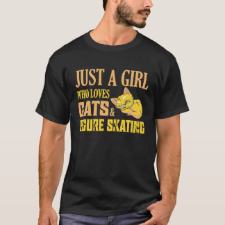 Nur ein Mädchen, das Katzen und Skaten-Skate Liebe T-Shirt