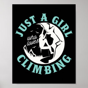 Nur ein Mädchen, das Klettern für einen Boulderer Poster