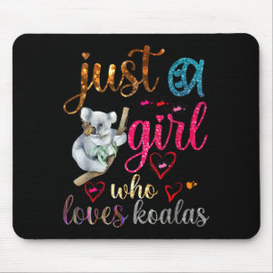 Nur ein Mädchen, das Koala-Bär-Vater-Mutter-Junge- Mousepad
