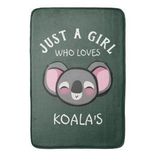 Nur ein Mädchen, das Koalas Liebe Badematte
