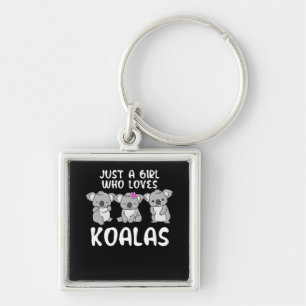 Nur ein Mädchen, das Koalas Liebe hat, spendet Ko Schlüsselanhänger