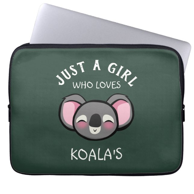 Nur ein Mädchen, das Koalas Liebe Laptopschutzhülle (Vorderseite)