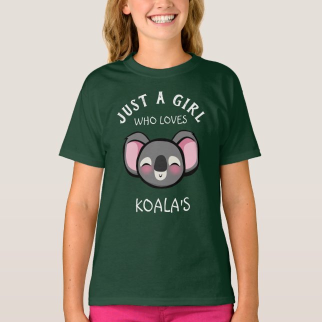 Nur ein Mädchen, das Koalas Liebe T-Shirt (Vorderseite)