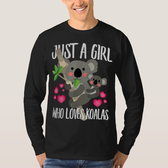 Nur ein Mädchen, das Koalas Liebe, Vater Mama Jung T-Shirt (Vorderseite)