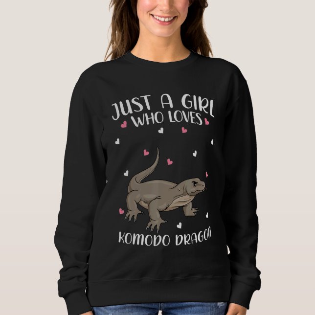 Nur ein Mädchen, das Komodo Dragons für Women Gir  Sweatshirt (Vorderseite)