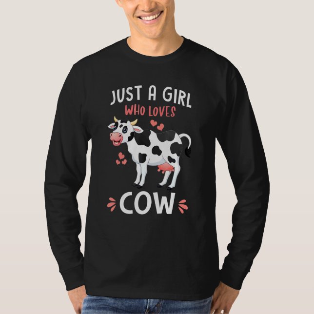 Nur ein Mädchen, das Kühe Bauer Metzgermilch Liebe T-Shirt (Vorderseite)