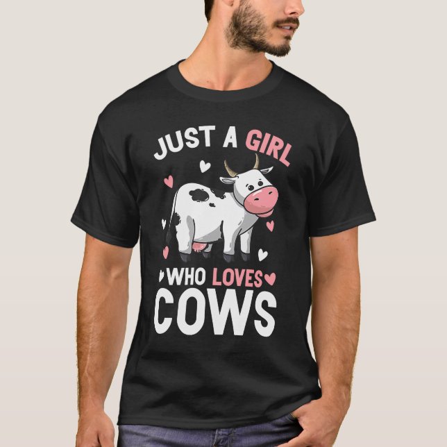 Nur ein Mädchen, das Kühe Liebe Bauer Frauen T-Shirt (Vorderseite)