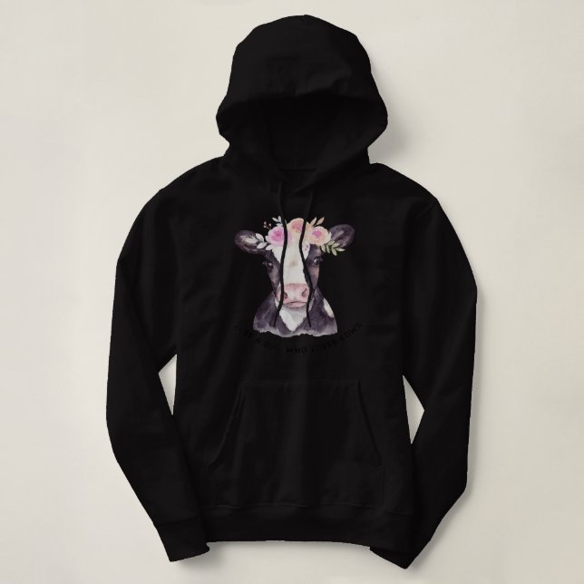 Nur ein Mädchen, das Kühe Liebe Hoodie (Design vorne)