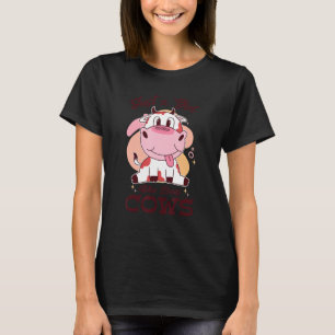 Nur ein Mädchen, das Kühe liebt, Farm, Landwirt un T-Shirt
