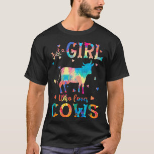 Nur ein Mädchen, das Kühe liebt Kühe Malerei T-Shirt