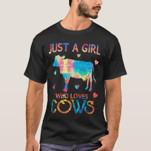 Nur ein Mädchen, das Kühe liebt Kuhfarm Mädchen Te T-Shirt
