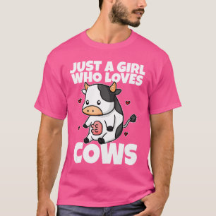 Nur ein Mädchen, das Kühe liebt, lustiger Kuh-Kost T-Shirt