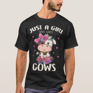 Nur ein Mädchen, das Kühe liebt, niedliche Kuh, Bl T-Shirt