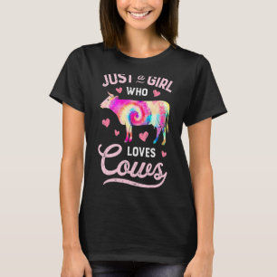 Nur ein Mädchen, das Kühe liebt, süße Kuh T-Shirt