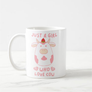 Nur ein Mädchen, das Kühe Niedliche Erdbeerkuh Lie Kaffeetasse