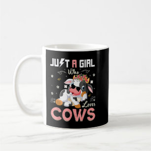 Nur ein Mädchen, das Kühe Niedliche Erdbeerkuh Lie Kaffeetasse