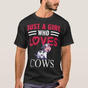 Nur ein Mädchen, das Kühe Niedliche Erdbeerkuh Lie T-Shirt