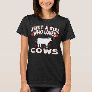 Nur ein Mädchen, das Kühe Niedliche Kuh Liebe T-Shirt