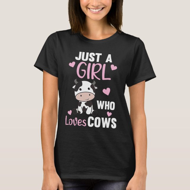 Nur ein Mädchen, das Kühe Niedliche Kühe Lieben Mi T-Shirt (Vorderseite)