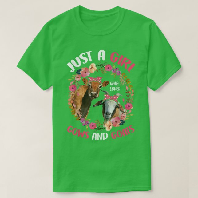 Nur ein Mädchen, das Kühe und Ziegen Niedlichen Ba T-Shirt (Design vorne)