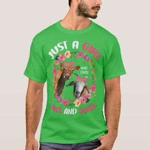 Nur ein Mädchen, das Kühe und Ziegen Niedlichen Ba T-Shirt