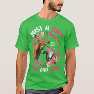 Nur ein Mädchen, das Kühe und Ziegen Niedlichen Ba T-Shirt