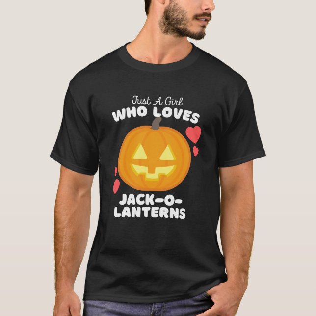 Nur ein Mädchen, das Kürbislaternen Liebe, Niedlic T-Shirt (Vorderseite)