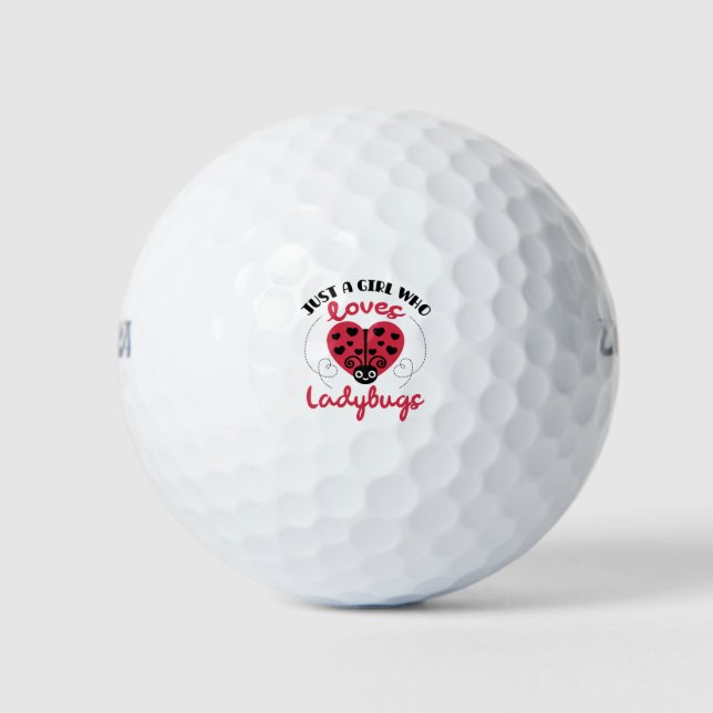 Nur ein Mädchen, das Ladybugs Lieben Golfball (Vorderseite)