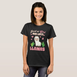 Nur ein Mädchen, das Lama niedlich Liebe T-Shirt