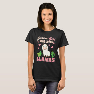 Nur ein Mädchen, das Lama niedlich Liebe T-Shirt