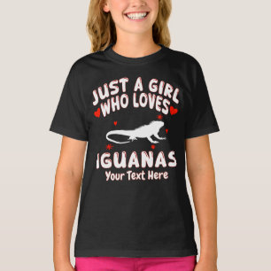 Nur Ein Mädchen Das Leguane Liebt Personalisiert T-Shirt