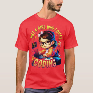 Nur ein Mädchen, das Liebe beim Programmieren hat T-Shirt