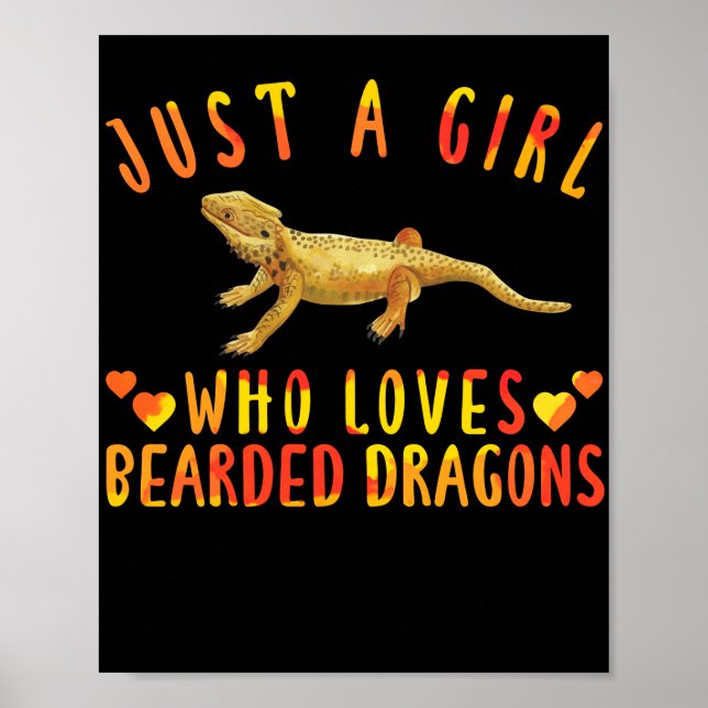 Nur ein Mädchen, das Liebe Drachen Lizard hat Poster (Vorne)