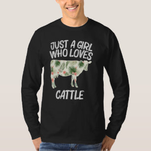 Nur ein Mädchen, das Liebe für Frauen Kuh Bull Fa. T-Shirt