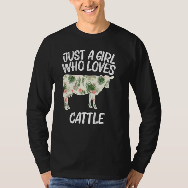 Nur ein Mädchen, das Liebe für Frauen Kuh Bull Fa. T-Shirt (Vorderseite)