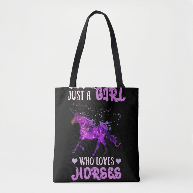 Nur ein Mädchen, das Liebe Pferde Lover Pferde Gir Tasche (Vorderseite)